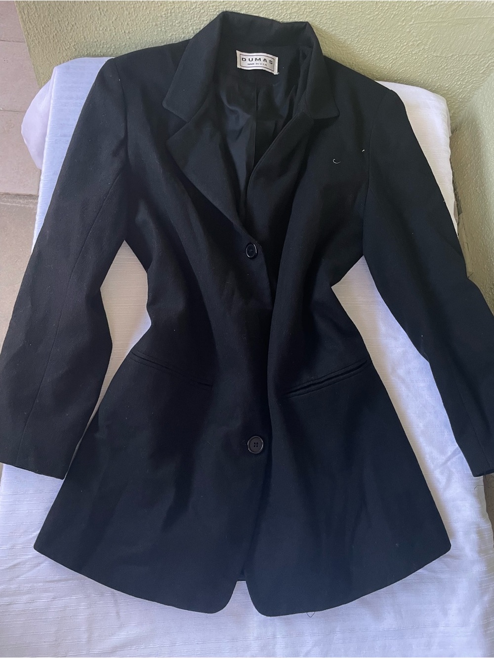 Vintage Pierre Dumas Black Tailored Women's Blazer